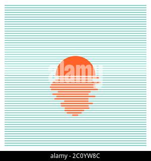 Sonnenuntergang im Meer - gestreifter Hintergrund. Vektorgrafiken Stock Vektor