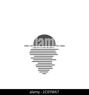 Sonnenuntergang im Meer - Vektor minimalistischen Ikone Stock Vektor