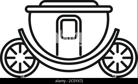 Symbol für den Brougham-Wagen. Umriss brougham Kutschenvektor-Symbol für Web-Design isoliert auf weißem Hintergrund Stock Vektor