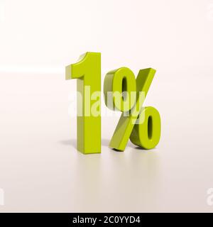 Prozentzeichen, 1 Prozent Stockfoto