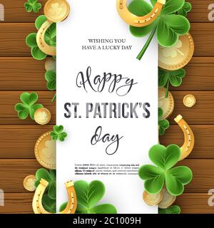 St. Patricks Day Gruß Urlaub Design. Stock Vektor