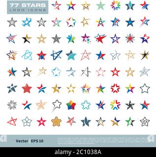 Set Star Collection Icon Vektor Logo Vorlage Illustration Design. Vektor EPS 10. Stock Vektor