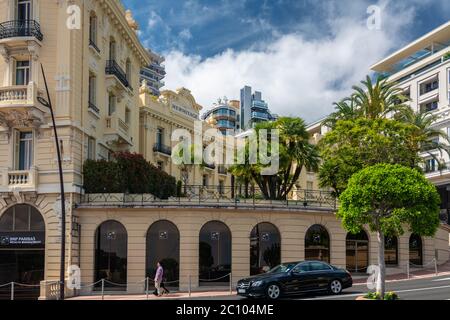 Monte Carlo, Monaco - 13. Juni 2019 : Hotel Hermitage in Monte Carlo, Monaco. Dieses historische Luxushotel wurde in den frühen 1900er Jahren im Herzen von gebaut Stockfoto