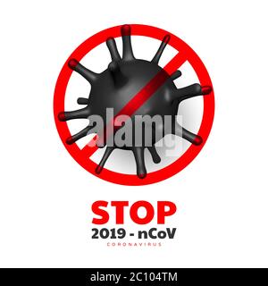 Stop Coronavirus, Virusstamm von MERS-Cov. Stock Vektor