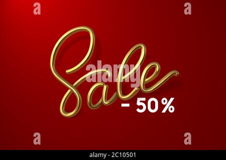 GeräteRealistische Verkauf Zeichen, 3D-Kalligraphie. Stock Vektor