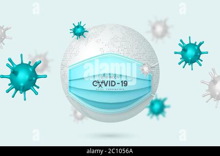 Coronavirus, Covid-19 gefährliche Virus-Konzept. Stock Vektor