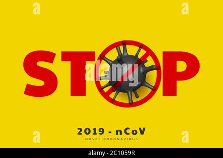 Stop Coronavirus, Virusstamm von MERS-Cov. Stock Vektor