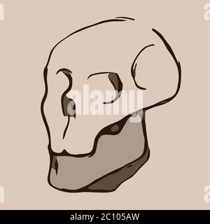 Hand gezeichneten Cartoon Schädel. Abbildung Stockfoto