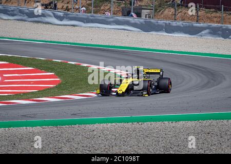 MONTMELLO, SPANIEN-10. MAI 2019: Renault R.S.19 Formel-1-Rennwagen (Fahrer: Nico Hülkenberg) Stockfoto