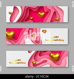 Valentinstag Urlaub horizontale Aufkleber Stock Vektor