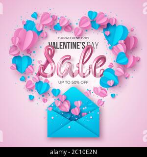 Happy Valentines Day Sale Banner. Stock Vektor