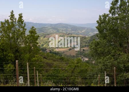 Landschaftlich reizvolle Landschaft bei Sessame, Langhe, Piemont, Italien Stockfoto