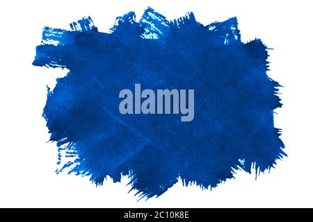 Klassische blaue Aquarell abstrakten Hintergrund, Raum Farben, isolierten Ort mit Scheidungen und Grenzen. Trendige Vintage-Gemälde für Design und Dekoration Stockfoto