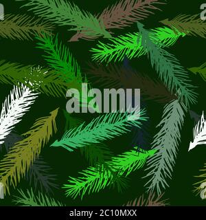 Vektor Musterdesign Hintergrund ist ein Weihnachtsthema. Zweige der Kiefer. Stockfoto