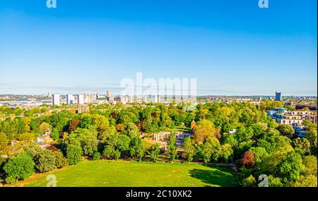 Luftaufnahme von Kensington am Morgen, London, Großbritannien Stockfoto