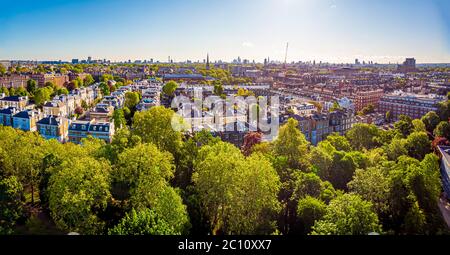 Luftaufnahme von Kensington am Morgen, London, Großbritannien Stockfoto