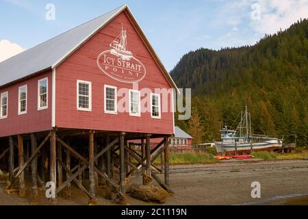 Welcome Center in Icy Strait Point Hoonah Alaska Stockfoto