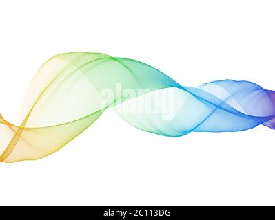 Regenbogen-abstrakten weavy helle Seide Rauch Vektor-Illustration auf weißem Hintergrund. EPS10 Stockfoto