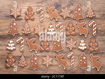 Weihnachten Lebkuchen Kekse, Winter Urlaub Essen Stockfoto