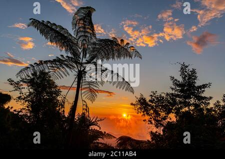Sonnenuntergang von Minca in Sierra Nevada Kolumbien Stockfoto