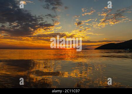 Malawi-See Sonnenuntergang Afrika Stockfoto