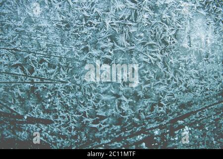 Frost in einem Fenster Stockfoto