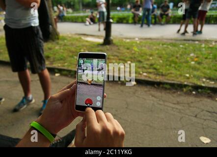 Pokemon gehen Spieler Stockfoto