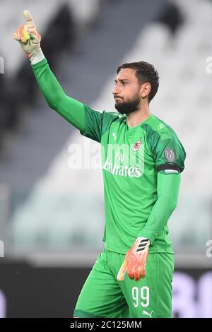 Turin, Italien. 12. Juni, 2020. Spiel hinter verschlossenen Türen Coronavirus Notfall auf dem Foto Gianluigi Donnarumma Kredit: Unabhängige Fotoagentur/Alamy Live News Stockfoto