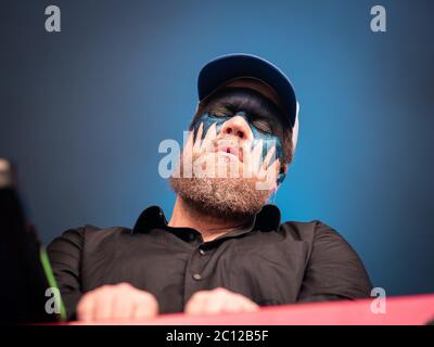 Kvaerndrup, Dänemark. Mai 2019. Der amerikanische Sänger, Musiker und Songwriter John Grant spielt ein Live-Konzert während des dänischen Musikfestivals Heartland Festival 2019. (Foto: Gonzales Photo - Kent Rasmussen). Stockfoto