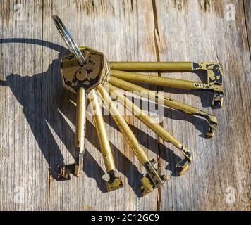 Satz von Hauptschlüsseln für Schlösser Stockfoto