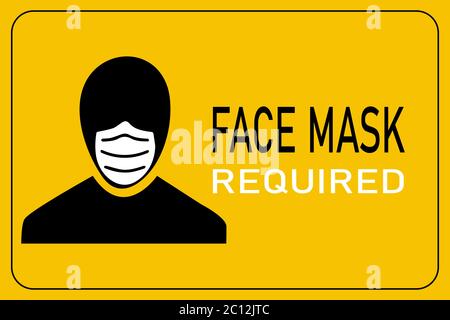 Vektordarstellung „Gesichtsmaske erforderlich“. Coronavirus, Covid-19-Prävention. Neue normale Stock Vektor