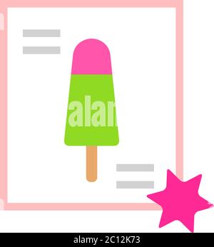 Zitrone-Beere-Eis auf einem Stick Vektor-Symbol flach isoliert Illustration Stock Vektor