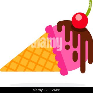 Layout des Eiskonus Vektor-Symbol flach isoliert Illustration Stock Vektor