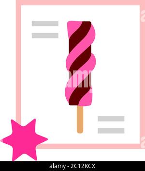 Schokolade Beere Wirbel Lollipop Vektor-Symbol flach isoliert Illustration Stock Vektor