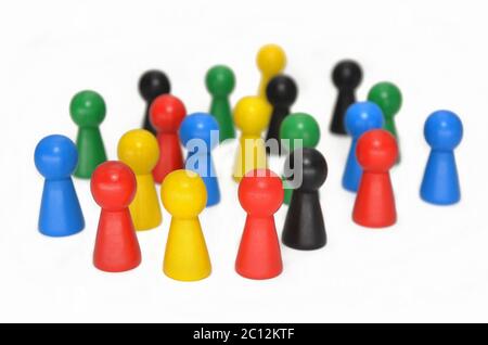 Farbige Holzgameboard Bauern Stockfoto