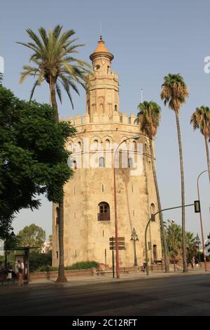 Torre del Oro Sevilla in Spanien Stockfoto