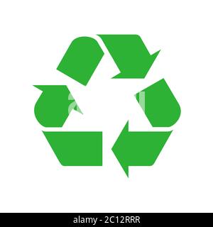 Grüne Müll Recycling Sortierung Symbol flach Symbol Vektor isoliert. Stock Vektor