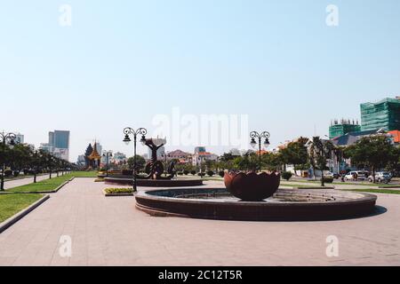 Preah Suramarit Boulevard in Phnom Penh Kambodscha Stockfoto