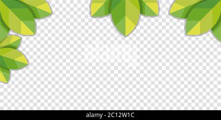 Grüne Blatt Tapete auf dem Desktop isoliert auf transparentem Hintergrund. Stock Vektor