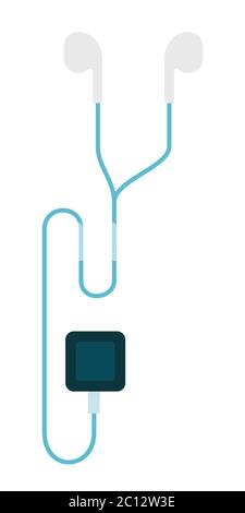 Flachkopfhörer mit Vektorsymbol für Player. Stock Vektor