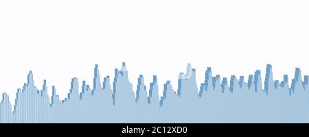 Kontinuierliches horizontales Blockdiagramm - 3d-Illustration Stockfoto