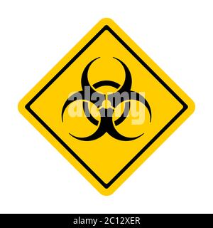Schild für biologische Gefahren oder biologische Gefahren mit einem diamantförmigen Rahmen. Vektorbild. Stock Vektor