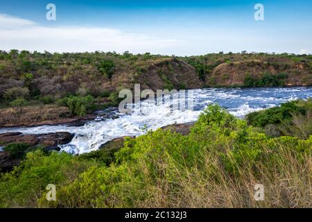 Oben auf den Fällen, Murchison Falls auf dem Victoria Nil im Murchison Falls National Park, Norduganda, Ostafrika Stockfoto