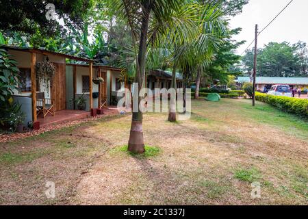 Hotelzimmer am Nile River Explorers River Camp und Hostel in der Nähe von Jinja, uganda, Afrika Stockfoto