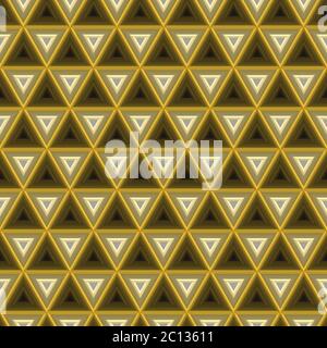 Abstrakte nahtlose Textile Muster. Bunte Glolden Hintergrund mit Dreieck Stockfoto