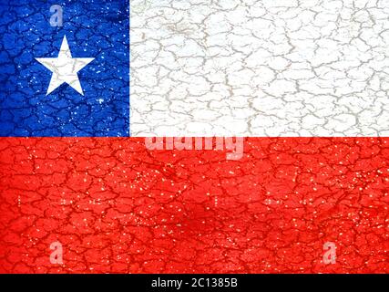 Grunge Style Chile Nationalflagge Stockfoto
