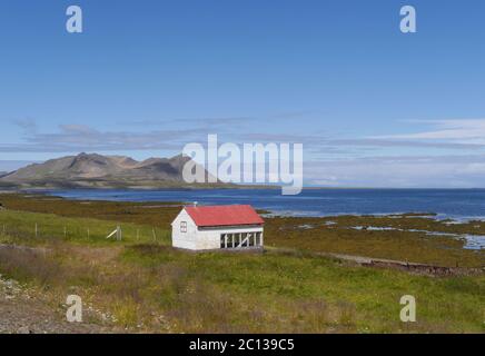Ein einsames Haus auf der Halbinsel Snaefellsnes in Island Stockfoto