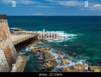 Castello Maniace ist eine Zitadelle und eine alte Burg auf der Insel Ortigia, Syrakus, Sizilien, Italien Stockfoto