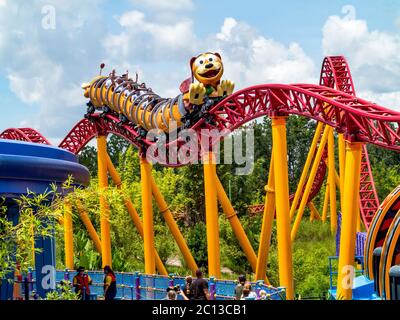 ORLANDO, FLORIDA – 1. Juli 2018 – Slinky Dog Dash in Toy Story Land in Hollywood Studios, Walt Disney World, Eröffnung am 30. Juni 2018. Stockfoto