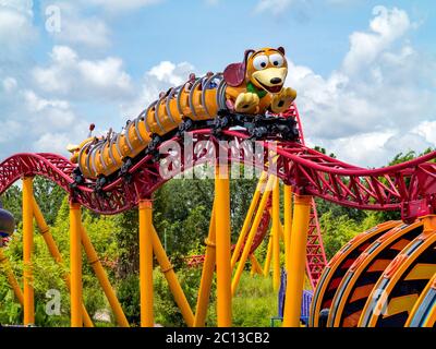 ORLANDO, FLORIDA – 1. Juli 2018 – Slinky Dog Dash in Toy Story Land in Hollywood Studios, Walt Disney World, Eröffnung am 30. Juni 2018. Stockfoto